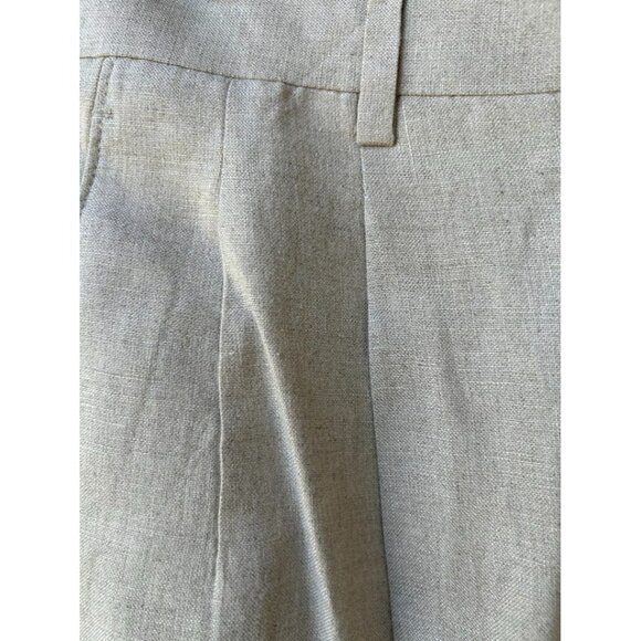 Paul Fredrick Mens Linen Shorts 38 Beige Pleated Front Button Closure Inseam 9.5 - Picture 7 of 7